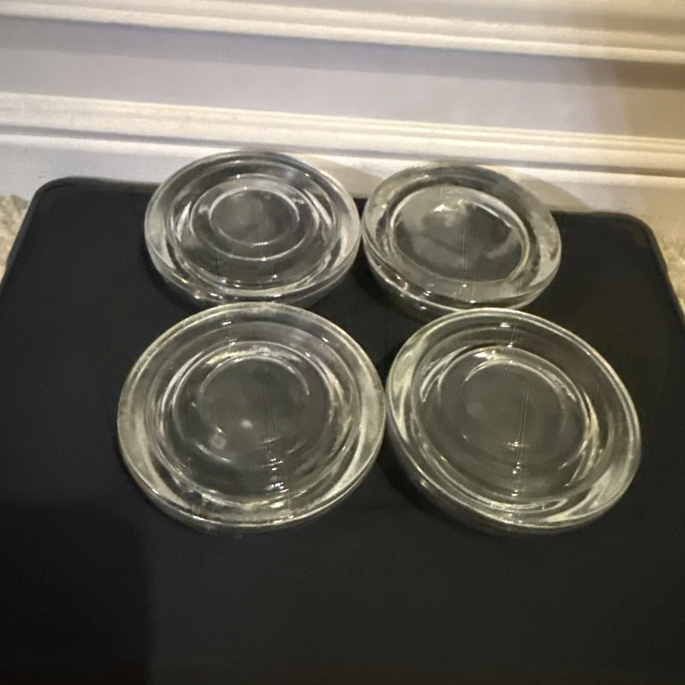 Vintage Furniture Coasters Clear Lot of four 2 1/8